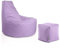 PATCH HOME Gamer Sessel Sitzsack inkl. Würfel Bean Bag Set Ø80cm, 30cm Sitzhöhe, 90cm Höhe + 35x35cm Würfel Flieder