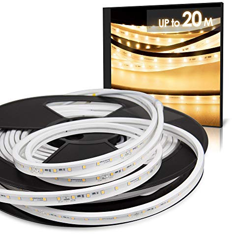 Mextronic led strip 20M LED Strip RIVO Warmweiß (3000K) CRI92 192W 20 Meter 24V IP65