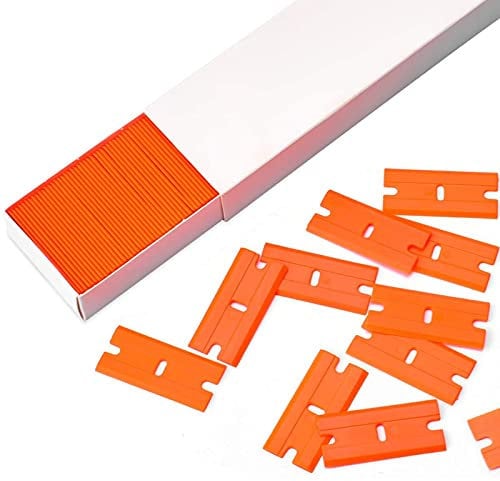 Ewrap 100 Piece Plastic Glass Scraper Replacement, Scraper for Hob, for Car Decals Remover Oven Scraper(Plastic)