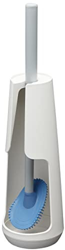 Tiger Tess Toilettenbürstenhalter freistehend mit flexibler Swoop WC-Bürste, Farbe: Weiß / Hellgrau