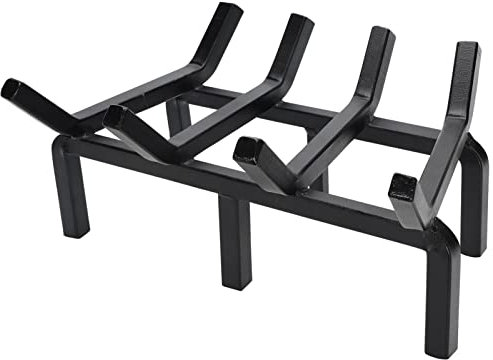 TwentyNext Fireplace Log Grate, Small 14Inch Heavy Duty Solid Steel Wood Rack Stove Firewood Holder for Indoor Hearth Outdoor Fire Pit Chimney Hearth Kindling Tool