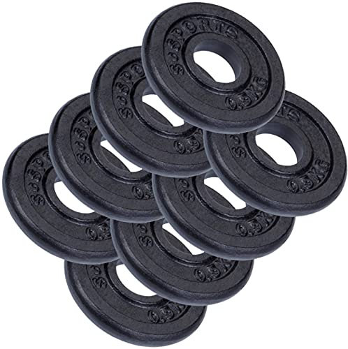 ScSPORTS® Training Plate – 2/4/5/10/15/20 kg Set, Heavy Duty Cast Iron Discs, Ø 30/31 mm, Floor-Friendly, Black - Barbell Weight Plate, Dumbbell Disc, Fitness, Powerlifting…