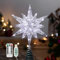 Lewondr Puntale per Albero di Natale a Forma di Stella, 11 Puntale con Base Spirale Telecomandato Alimentato da USB o a Batteria, 8 modalità di Luce per Natale con Timer, Argenteo