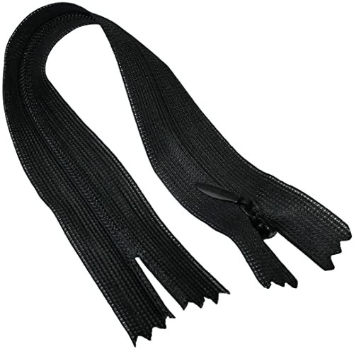 Aerzetix - C60358 - Set di 10 Cerniere Invisibili 18cm Non separabili - Cerniera Lampo - Colore Nero - pelletteria Jeans Pantaloni Vestito Gonna Abbigliamento Cucito
