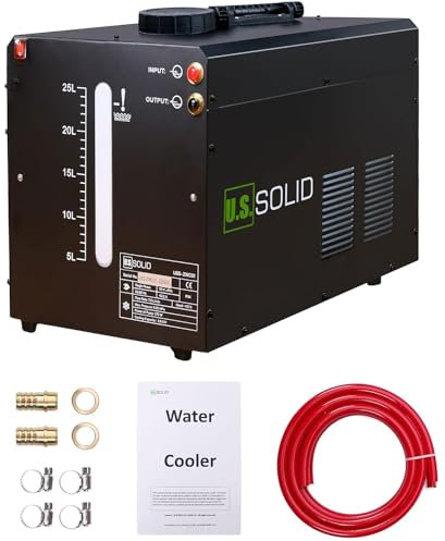 U.S. Solid Water Cooler 25L - Tig Welder Torch Water Cooling Machine - Wind Tunnel Heat Dissipation System TIG MIG Welder with Transparent Window - Improved Cooling Effect - Non-Leak Design