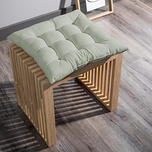 GREATOYAR Cojines para Silla y Asiento, Decoración de Asiento de Jardín Casa Terraza, Cojín Decorativo con Correas de Sujeción, 9 Pespuntes, Fabricado en España, 38 x 38 x 3.5 cm, Pack 1, Verde