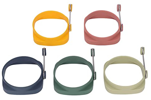 Silicone Egg Rings, 5 Piece Fried Egg Rings Nonstick Pancake Square Round Fried Egg Molds for Omelet McMuffins, 3.2