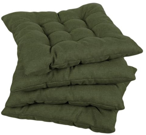 Gutekissen® Stuhlkissen gesteppt Quadrat Polsterauflage Auflage für Stühle/Bänke für Haus und Garten Sitzauflage Gartenkissen Sitzkissen viele Farben (40x40, Dunkelgrün, 2)