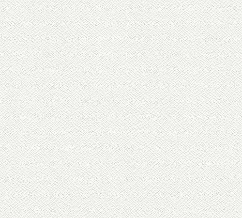 Livingwalls Premium Wall 2 390103 Non-Woven Wallpaper Plain 10.05 m x 0.53 m Made in Germany White