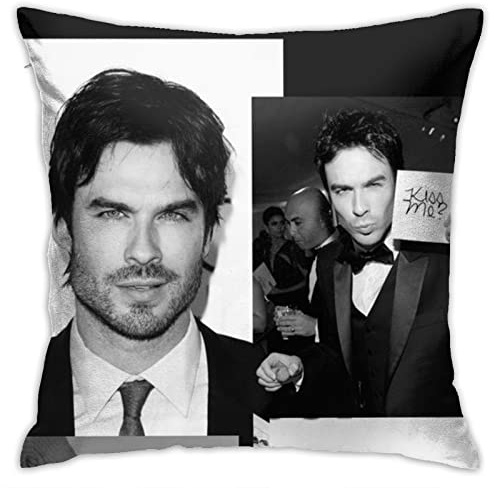 Ian-Somerhalder Überwurf-Kissenbezug, quadratischer Kissenbezug, Kissenbezug für Sofa, Couch, Schlafzimmer, Wohnzimmer, Büro, Zuhause, Auto, Dekoration, 45,7 x 45,7 cm