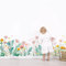 Runtoo Wandtattoo Blumen Boho Wandsticker Wildblumen Aquarell Wandaufkleber Kinderzimmer Babyzimmer Wohnzimmer Schlafzimmer Wanddeko