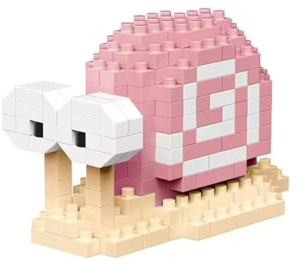 NOOLY Kinder Erwachsene Tier Mini Bausteine Set für Haus und Büro Dekoration KLJM-10 (Schnecke,220 Stück)