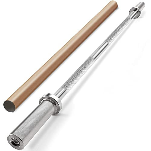 Amonax 4ft Olympic Straight Barbell Weight Bar, Compatible with 2 inch Lifting Weights Plates, Bench Press Bar for Gym, Studio Weights Bar for Squats, Gym Equipment for Men Women