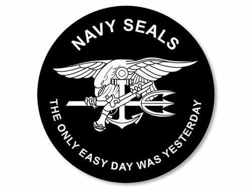 Wildebabsklbt 11 cm Hochwertiger Autoaufkleber Sticker Decal Selbstklebende Folie Navy Seals The Only Easy Day Was Yesterday Trident F900