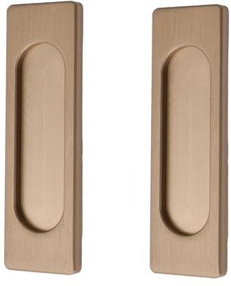 MOROBOR Self-Stick Rechteckige Schiebetürzüge, 2pcs Aluminiumlegierung Flush Pull Punch-Free Griff für Schiebetür Fenster Schränke (Bronze Gold,100mm)