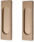 MOROBOR Self-Stick Rectangular Sliding Door Pulls, 2pcs Aluminum Alloy Flush Pull Punch-Free Handle for Sliding Barn Door Windows Cabinets (Bronze Gold,100mm)