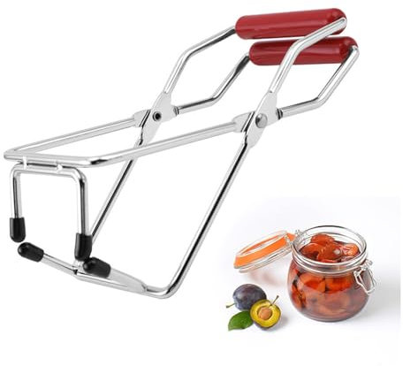 katmerio Einmachglas-Heber, Konserven Glasheber Zange, Einmachglas Lifter Zange, Rostfreier Stahl Glasheber Glasgreifzange mit Rutschfestem Handgriff,für Glasdurchmesser bis 18 cm, für Home Kitchen