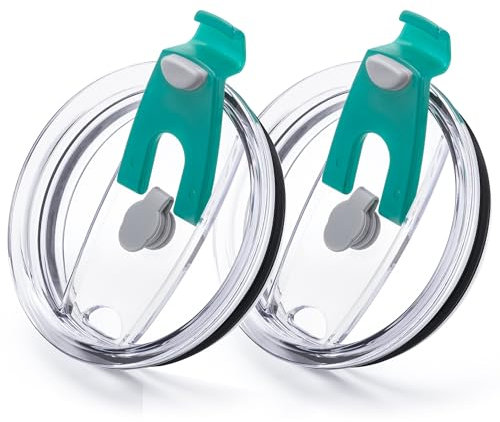 Soledea 30 oz Tumbler Lid, Replacement Lids Compatible for YETI 30/35/42 oz Tumbler, 14 oz Mug and 26 oz Straw Rambler, 2 Pack Travel Spill Proof Cup Lids Covers