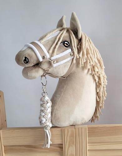 Seilhalteleine für Hobbypferd. Set ohne Pferd. Beige. Hobby Horse.