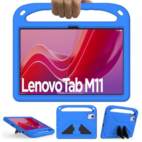GOZOPO Funda para niños para Tableta Lenovo Tab M11 de 11 Pulgadas TB330FU 2024, Funda Ligera con Soporte y Mango a Prueba de Golpes (Azul)