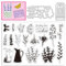 INFUNLY 3 Stück Lavendel-Stempel Und Stanzformen, Etiketten-Stanzformen, Segensworte, Gummistempel, Schmetterling, Transparente Stempel, Rahmen, Gestanzte Graspflanze, Silikonstempel Für Kartenherste