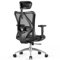 mfavour Ergonomic Office Chair Back Support, Mesh Computer Desk Chair with 3-gear Lockable Reclining Angles, Adjustable Headrest and Lumbar Support, 2D Armrest, Load Capacity 136kg/300LBS
