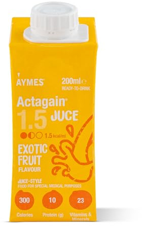 AYMES ActaGain 1.5 Juce Juice Drink - Exotic Fruit - 24 x 200ml | Juice-Style Nutritional Drink, Suitable Ages 6+, Gluten Free & Fat Free