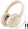 LAIBUY Bluetooth Kopfhörer Over Ear, Kabellose Kopfhörer mit 5 EQ-Modi, 60H Spielzeit Faltbare Leichte Bluetooth Kopfhörer mit LED Hi-Fi Stereo Sound für Büro/Handy/Spiel/PC (Khaki)