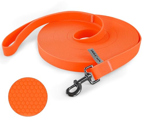 Wolfone Schleppleine für Hunde,6m Orange wasserdichte Lange Rückruf Hundeleine mit Anti-Rutsch-Griff, Heavy Duty robuste Ausbildung Hundeleine für Outdoor-Aktivitäten
