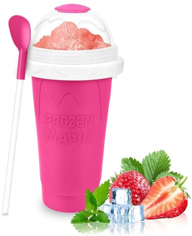 Frozen Magic Slushy Maker Cup – Slushie-Becher für die Herstellung verschiedener Milchshakes und Eiscreme, doppellagiger Squeeze wiederverwendbarer Smoothie-Becher – tolles Geschenk für Familie und