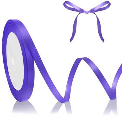 Satinband Lila Geschenkband Lila, 6mm 23M, Helllila Dekoband Schleifenband Lila, Violett Stoffband für Hochzeit Halloween Weihnachten Taufe Geburtstag DIY-Handwerk Geschenkverpackung Deko Seidenband