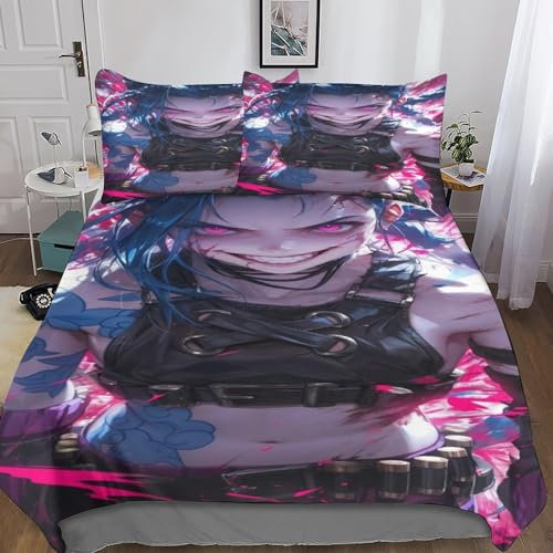 HAEUDFNEO Harley Quinn Bettwäscheset 3-teilig (Zip-Verschluss) Für Teenager Und Erwachsene, Geeignet Für Jugendliche Und Erwachsene King（220x240cm）