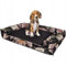 Petsen Personalisierte Hundebett - Grosse Große Mittelgroße Hunde - Hundekissen – Hundekörbchen - Hundematte mit Gravieren Namen (Schwarz + Rosen, L 80 x B 53 x H 17 cm)