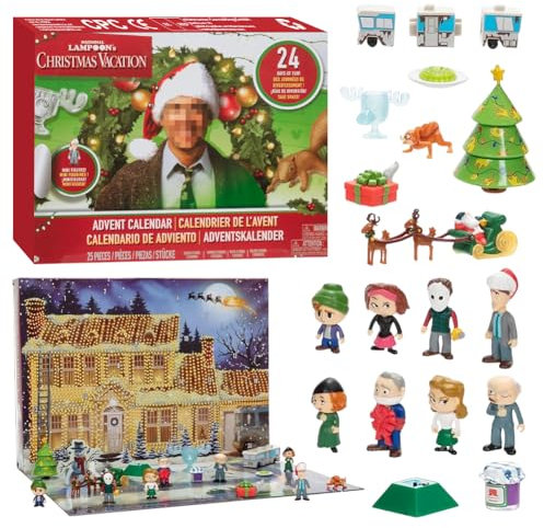 Adventskalender 2024, 24-Tage Weihnachts Countdown Kalender mit Sammelfiguren, Enthält 24 Geschenke, National Lampoon's Christmas Vacation Advent Calendar, für Kinder und Erwachsene