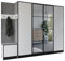 KIER FURNITURE Flurgarderobe Modern - Garderobenschrank mit Sitzbank, Haken und Schuhschrank - Flur Möbel Geräumig und Stilvoll - BxHxT 259,6x205x39cm - Weiß & Grau