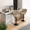 Hawthyhome Barhocker 4er Set |Barstuhl Höhenverstellbar mit Rückenlehne, Höhenverstellbar, 360° Drehbar, Kunstleder, für Esszimmer Heimbar Kücheninsel, 4 x Hocker, Khaki