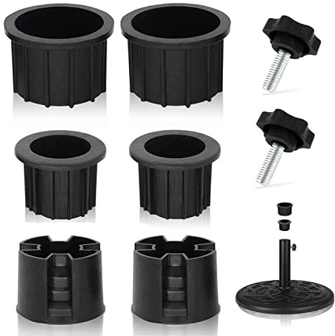 PAMENET 8 Stück Sonnenschirmständer und Kappe, Ersatzteile für Sonnenschirmständer, Ständer, Stabilisator