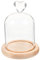 OKUMEYR cubierta de cristal de flores pedestal madera base de madera cúpula de exhibición cloche vitrina de cúpula de flores rosa globo cúpula de cristal cubierta de cúpula de flores Bambú