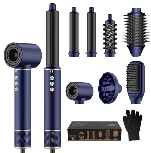 Air Styler 7 in 1 Hair Styler set, 110000 U/Min Haartrockner 1300W High Speed Föhn Mit Diffusor, Warmluftbürste, Lockenstab Automatisch, Glätteisen, Zum Styling, Volumisieren, Locken und Glättenair