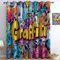 Blickdicht Vorhänge Wohnzimmer Graffiti Stil Karten Token Ösenvorhänge für Kinderzimmer Jugendzimmer Bunt Lärmminderung Bedruckte Verdunkelungsvorhang H 215 x B 91.5 cm (2er Pack) Vorhänge