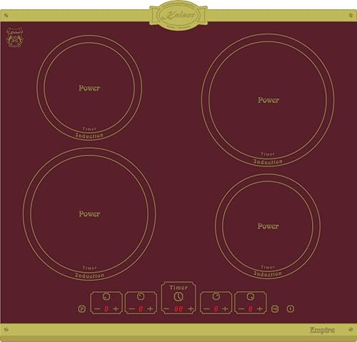 Kaiser KCT 6195 iRotEm Induktionskochfeld 60cm, Autark, Kochfeld 4xQickHeat Kochzonen, Bordeaux