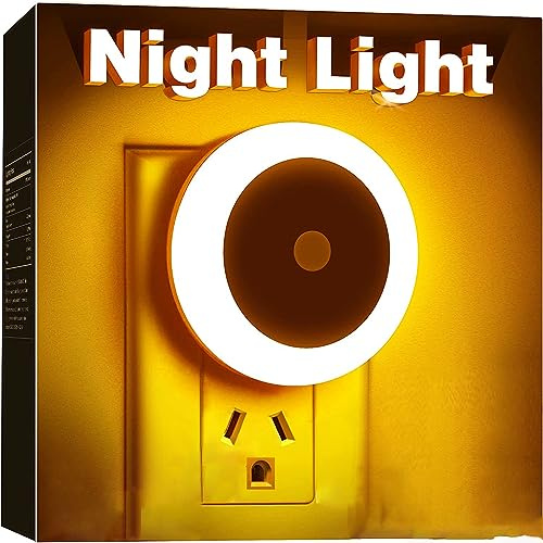 FanFuGuo® 3 Piezas Luz Nocturna Led Infantil Enchufe,Luz Nocturna Sensor crepuscular enchufe LED, Encendido/Apagado automático,Luz de Noche para niños, Escalera, Dormitorio, Cocina, Baño (Cálido)
