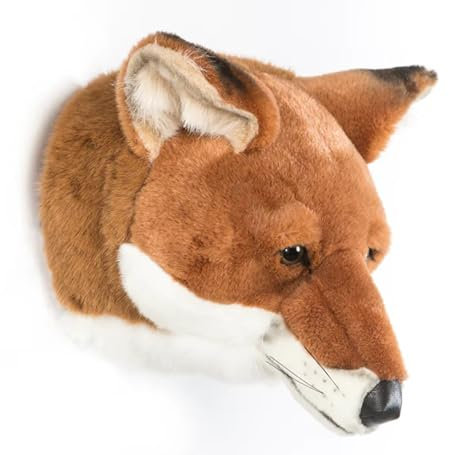 Generisch Wild and Soft - WS0048 - Wandhänger, Tierkopf, Luis der Fuchs, Plüsch, mit Aufhänger, 35cm x 28cm x 22cm