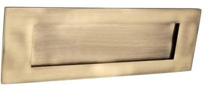 Infinity Decor Victorian 12” / 300mm Solid Brass Sprung Letter Plate in Antique Brass Ideal for Internal and External Doors