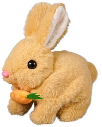 Yonuaret Robot Réaliste Bunny, Lapin Interactif Bunny Réaliste Les Jouets De Lapin À Saut en Peluche Électronique, Les Jouets À Bunny Réalistes Réaliste pour Enfant, Peut Marcher, Couiner