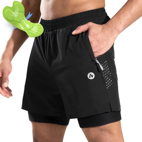 Nepest MTB Hose Herren Kurz, 2 Reißverschlusstaschen Schwarz/Grau, XXL