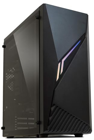 Zalman Raven ATX Mid Tower PC Case - RGB Lighting Strip, Full Tinted Tempered Glass Side Panel, 1 x Pre-Installed 120mm Fan, USB 3.0, Desktop Gaming Computer Case