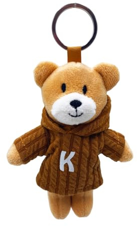 Framan Ours en peluche et anneau, vêtu d'un pull et d'une lettre initiale. Ours doux