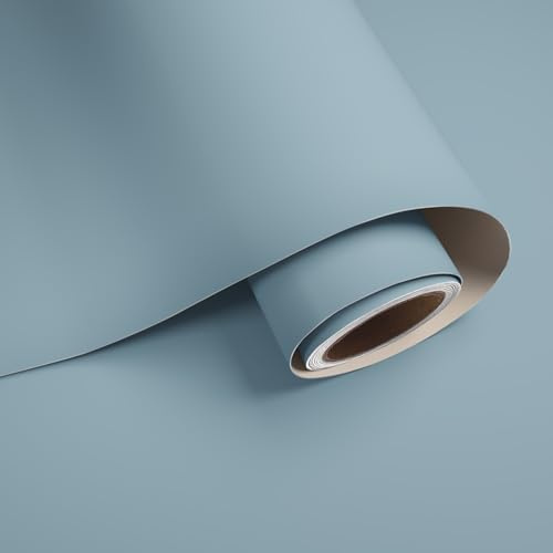 VaryPaper Tapete Selbstklebend Blau Modern 40cmx800cm Klebefolie Möbel Blau Matt Klebefolie Arbeitsplatte Küche Kinderzimmer Tapete Badezimmer Wasserfest Schrankfolie Bücherregal Tisch Folie für Möbel