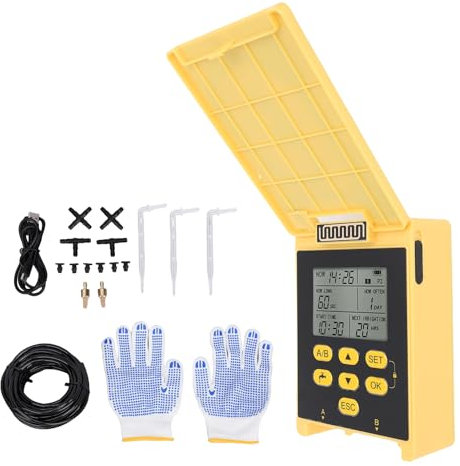 VBESTLIFE Solarautomatisches Tropf -Bewässerungs -Kit -System, Solarantrieb Easy DIY -Wasserversorgungsgerät, Split Dual Pump Tropfbewässerungs -Kit, Regenverzögerung, für Garten
